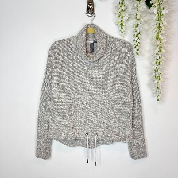 SWEATY BETTY Restful Boucle Knit Sweater mock neck kangaroo pocket - Picture 3 of 13